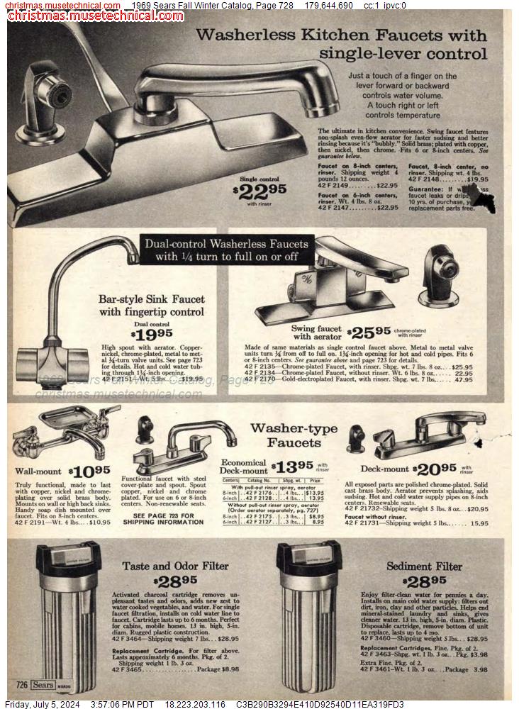 1969 Sears Fall Winter Catalog, Page 728