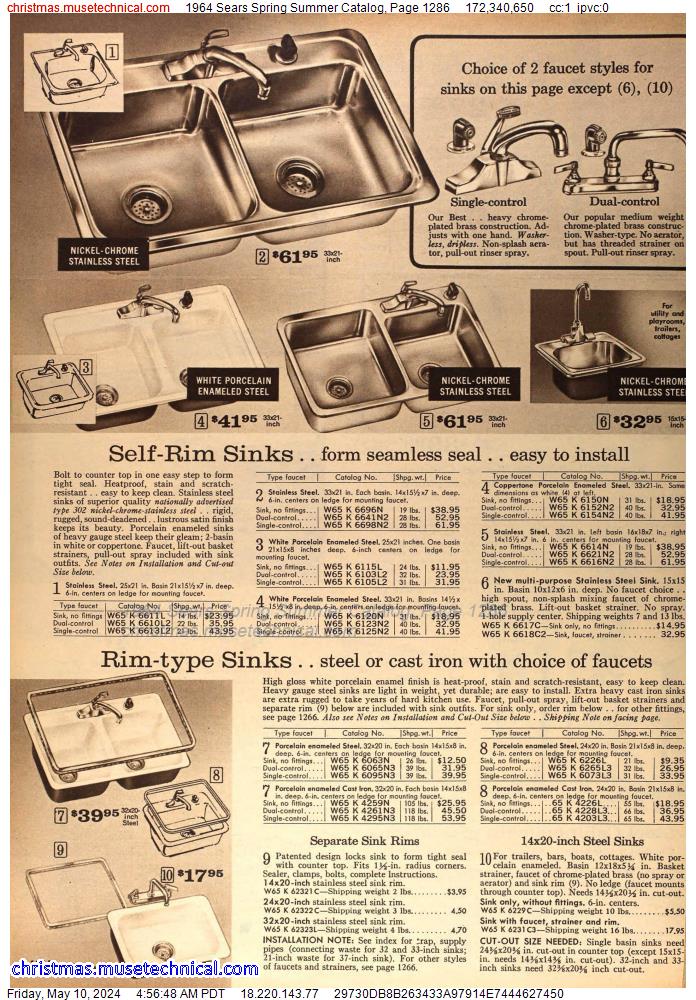 1964 Sears Spring Summer Catalog, Page 1286