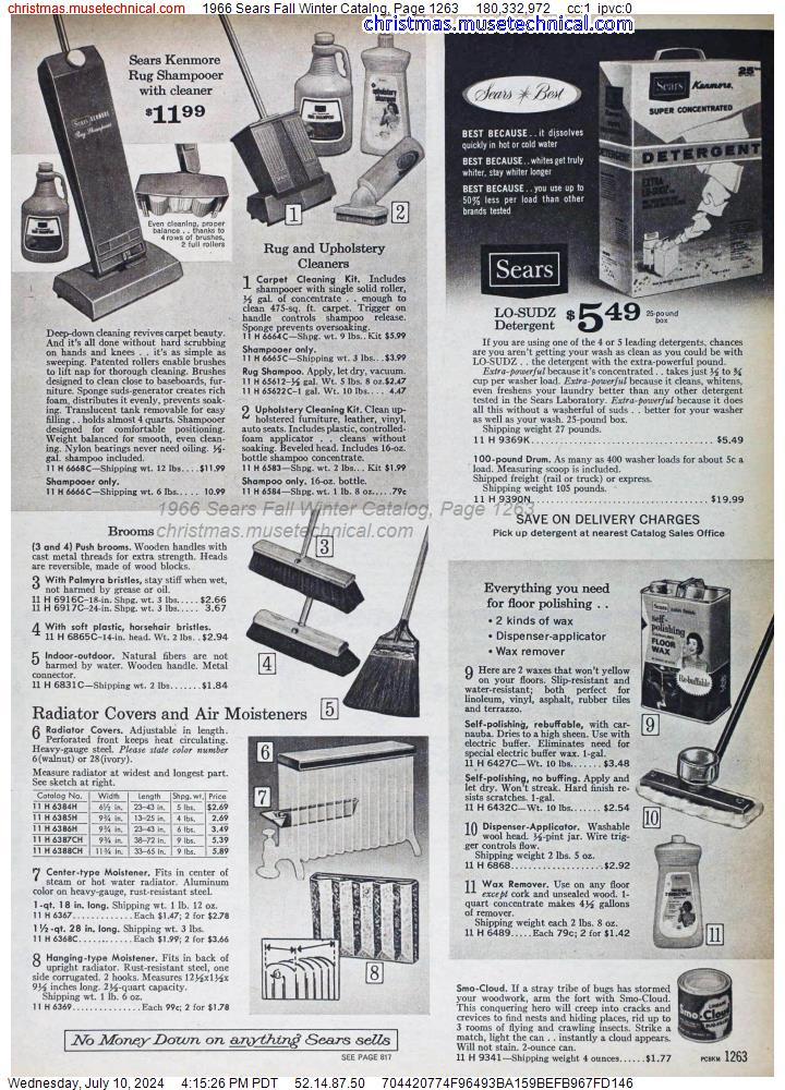 1966 Sears Fall Winter Catalog, Page 1263