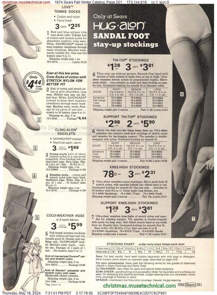 1974 Sears Fall Winter Catalog, Page 251
