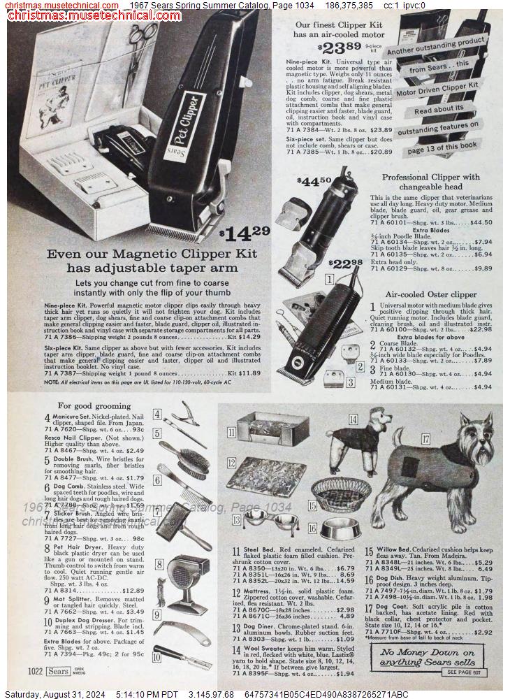 1967 Sears Spring Summer Catalog, Page 1034