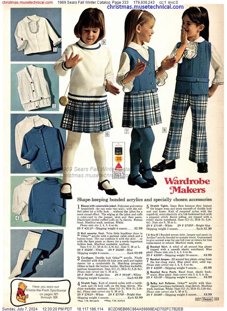 1969 Sears Fall Winter Catalog, Page 333