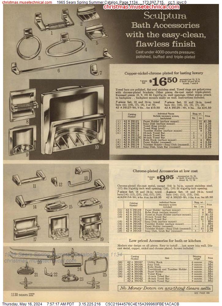 1965 Sears Spring Summer Catalog, Page 1134