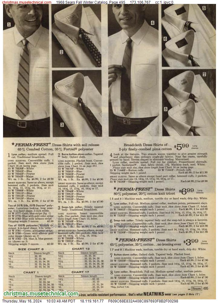 1968 Sears Fall Winter Catalog, Page 495