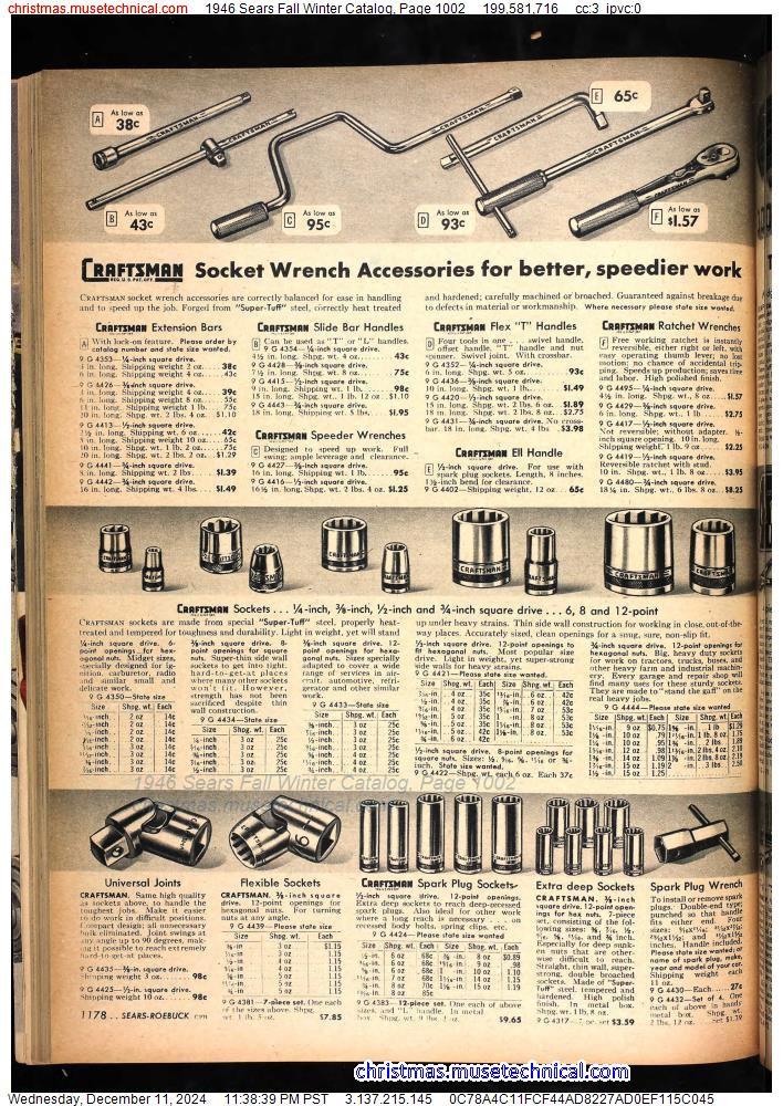 1946 Sears Fall Winter Catalog, Page 1002