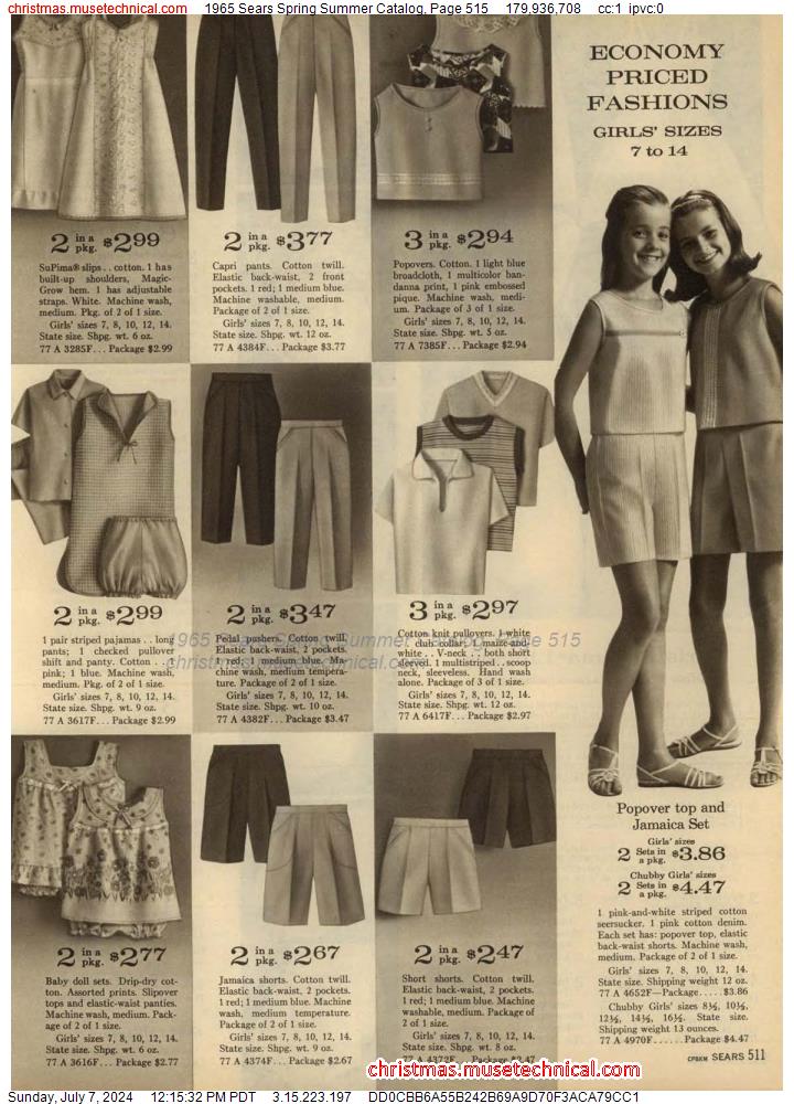 1965 Sears Spring Summer Catalog, Page 515