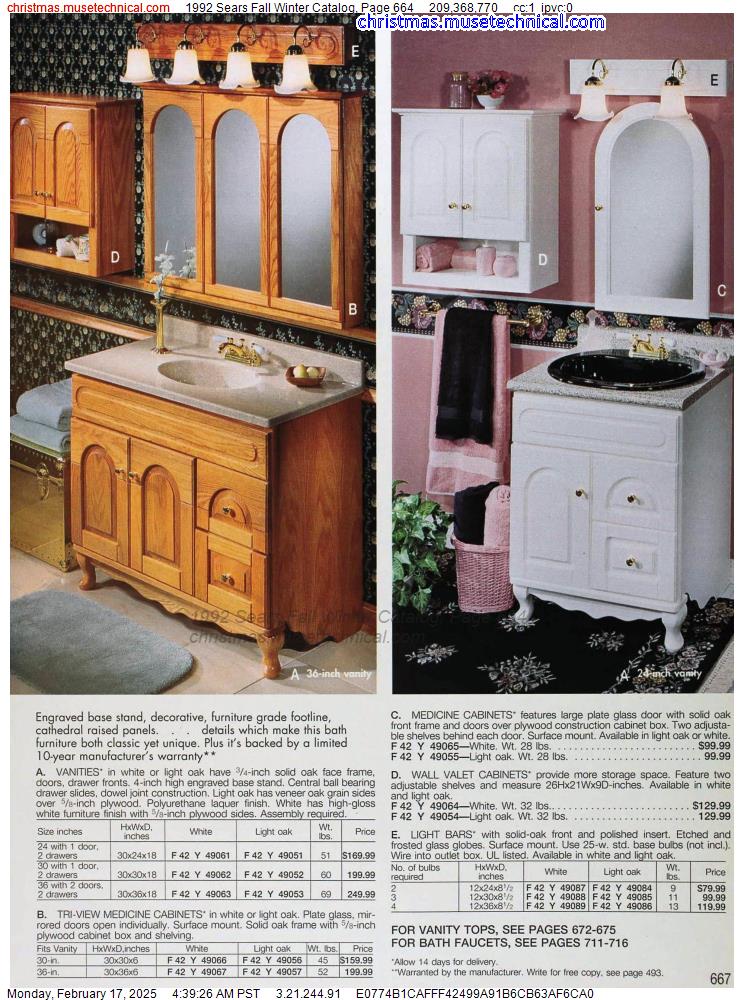 1992 Sears Fall Winter Catalog, Page 664