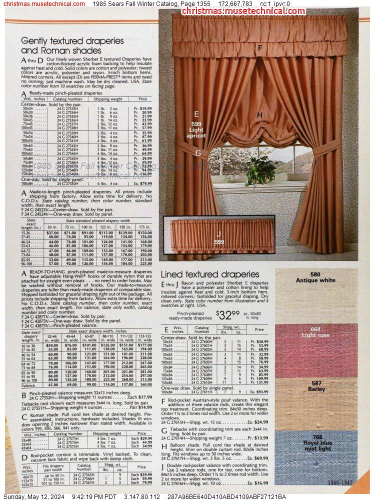 1985 Sears Fall Winter Catalog, Page 1355