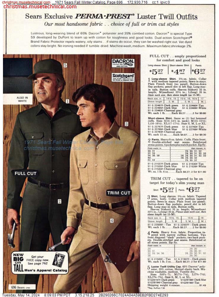 1971 Sears Fall Winter Catalog, Page 696