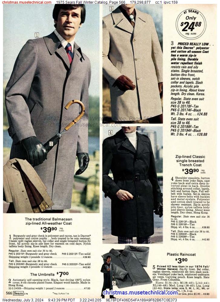 1975 Sears Fall Winter Catalog, Page 566
