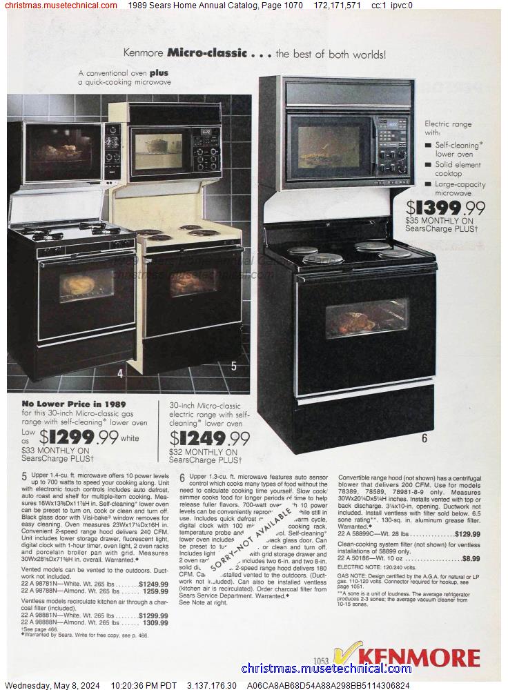 1989 Sears Home Annual Catalog, Page 1070
