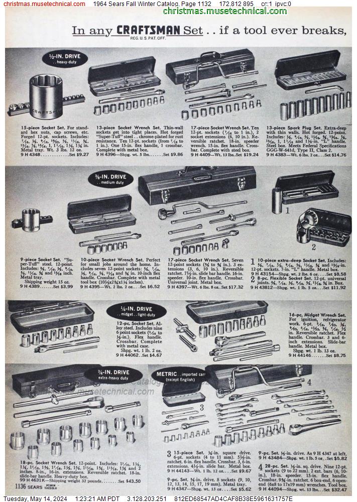 1964 Sears Fall Winter Catalog, Page 1132