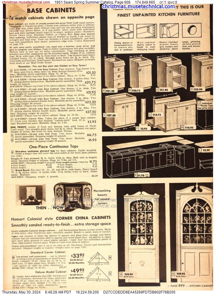 1951 Sears Spring Summer Catalog, Page 908