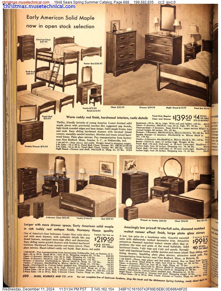 1948 Sears Spring Summer Catalog, Page 688