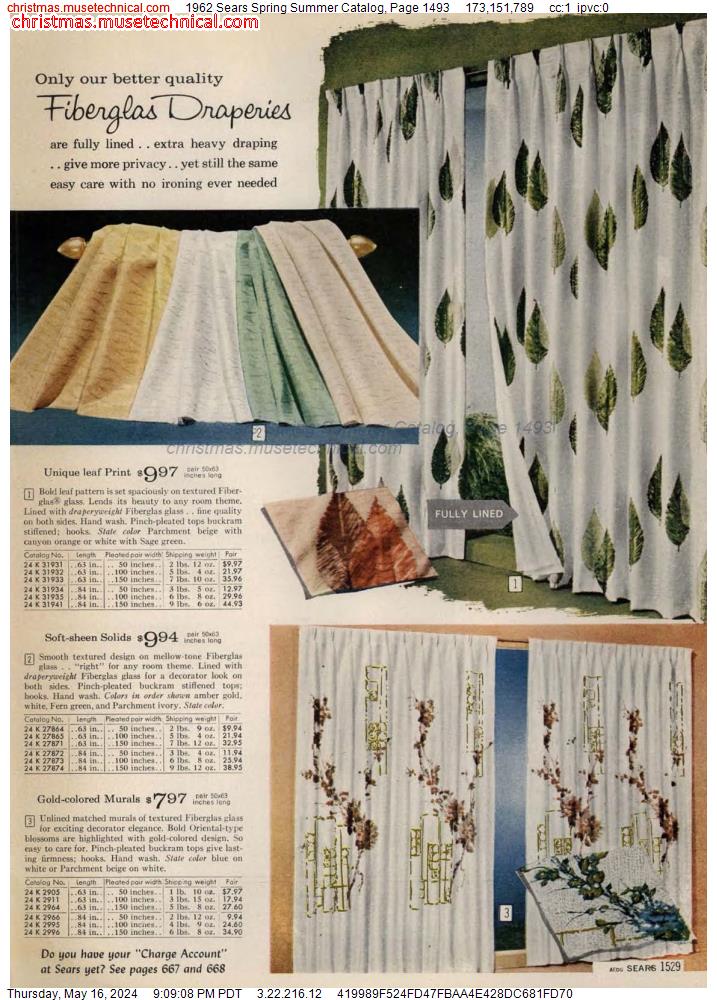1962 Sears Spring Summer Catalog, Page 1493
