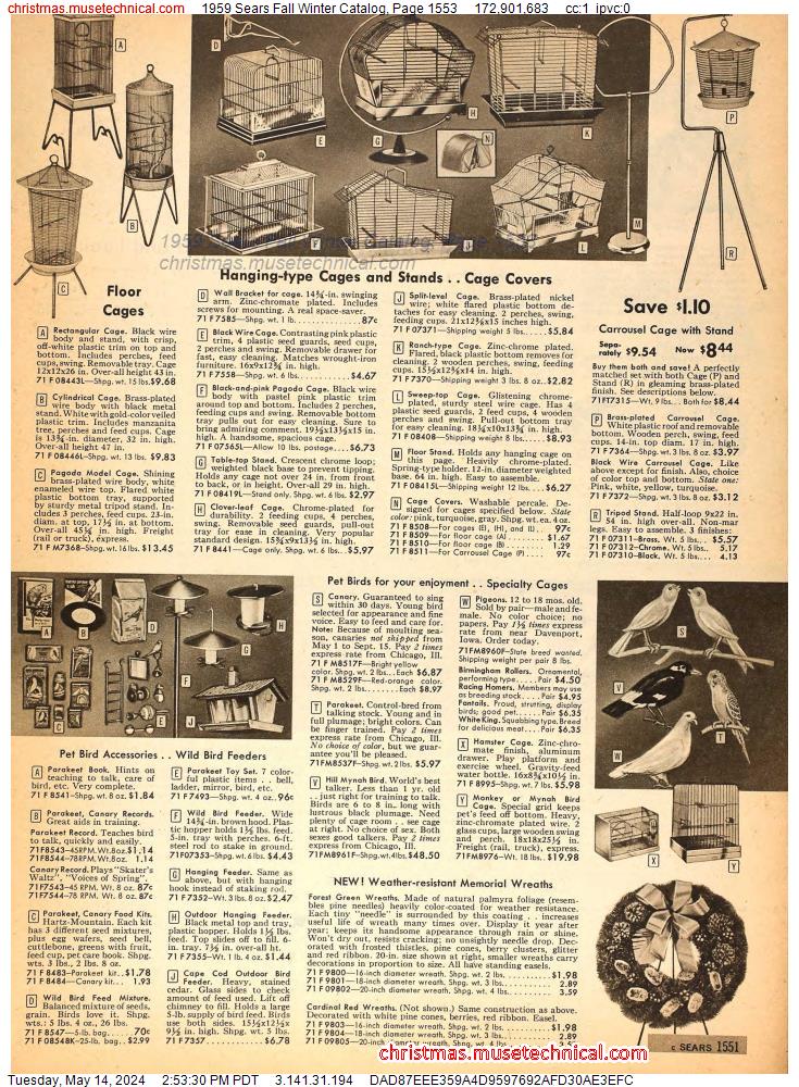 1959 Sears Fall Winter Catalog, Page 1553