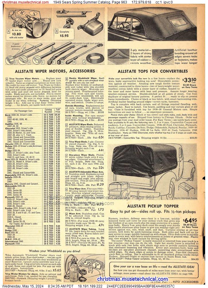 1949 Sears Spring Summer Catalog, Page 963