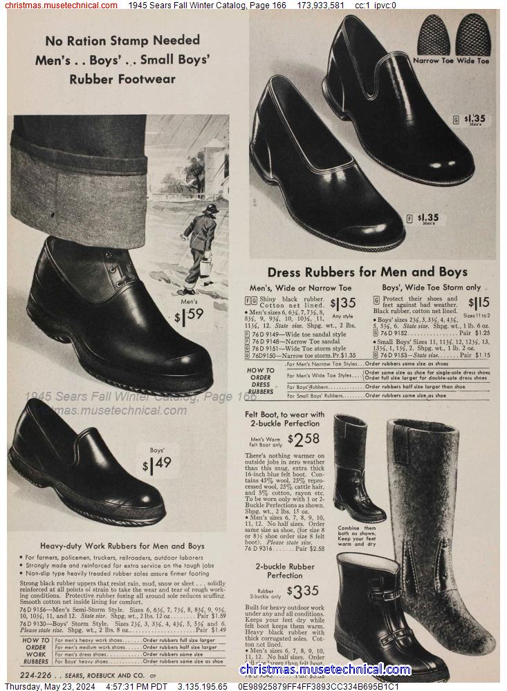 1945 Sears Fall Winter Catalog, Page 166