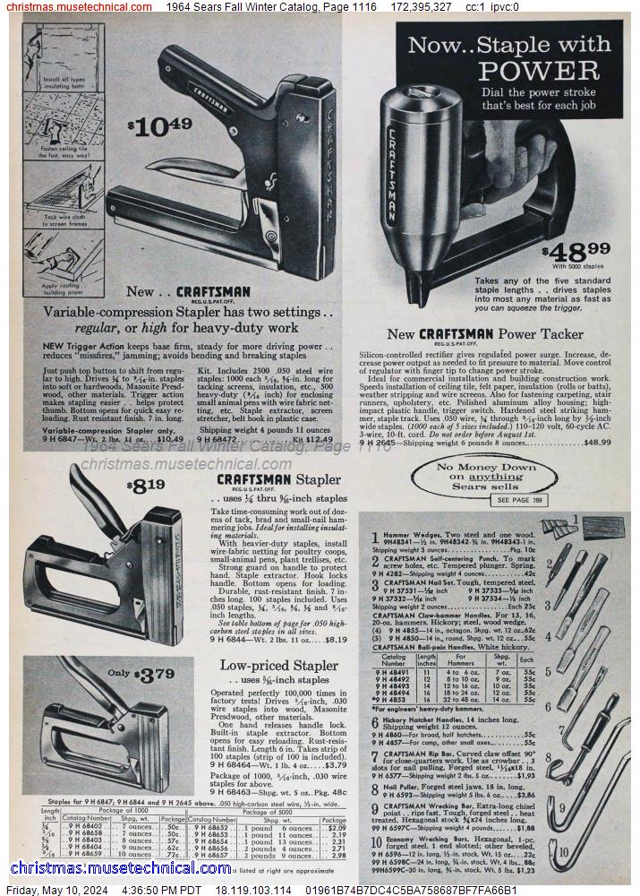 1964 Sears Fall Winter Catalog, Page 1116