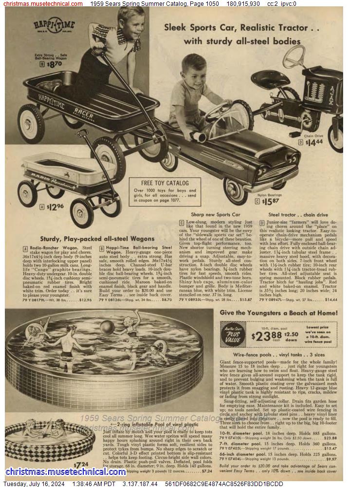 1959 Sears Spring Summer Catalog, Page 1050
