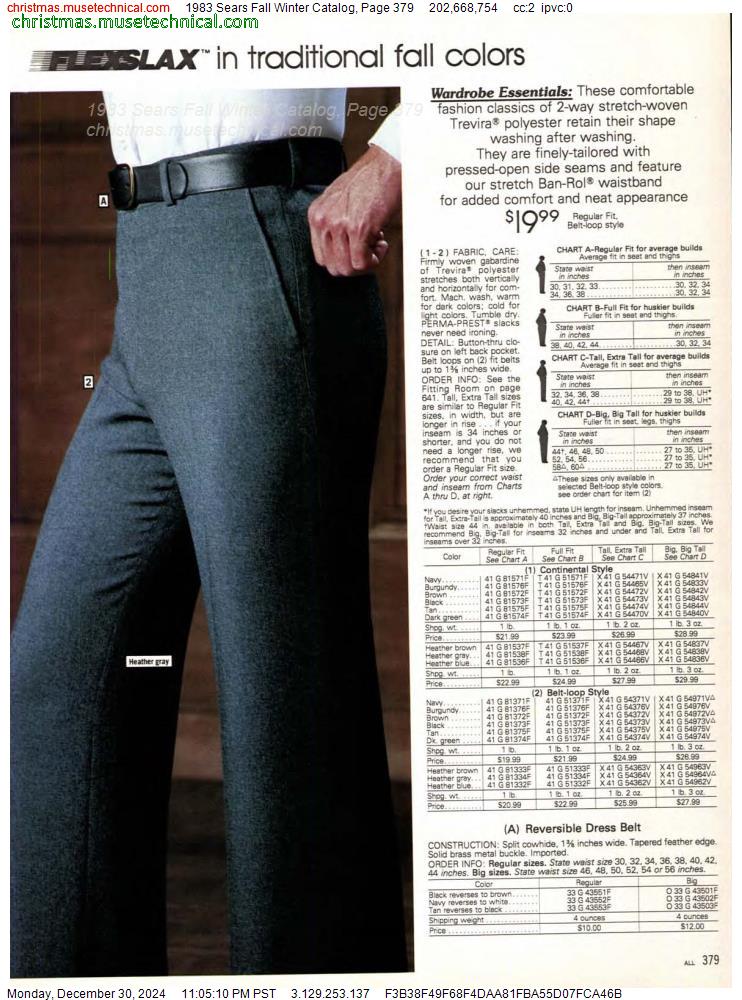 1983 Sears Fall Winter Catalog, Page 379