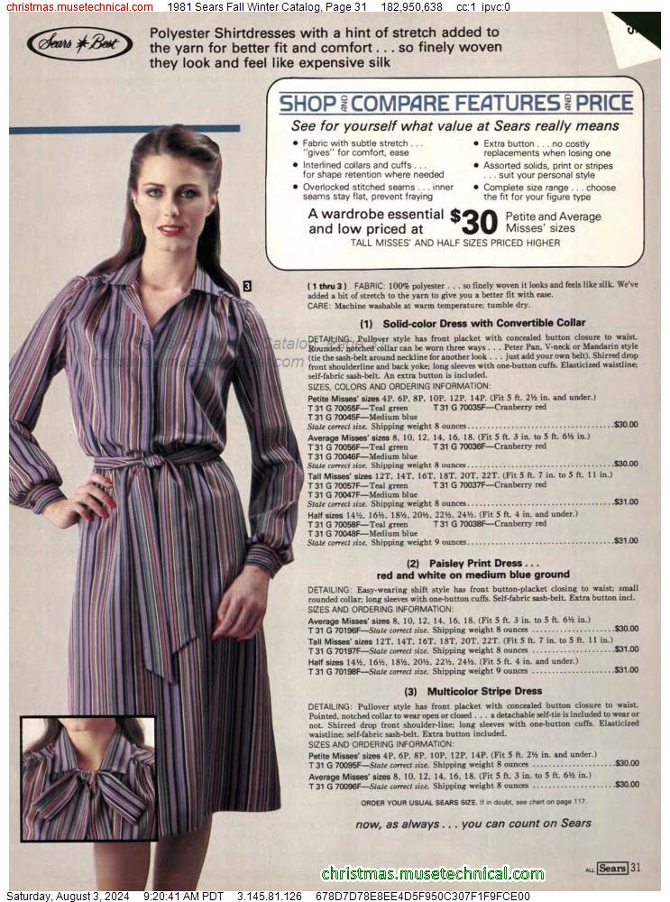 1981 Sears Fall Winter Catalog, Page 31