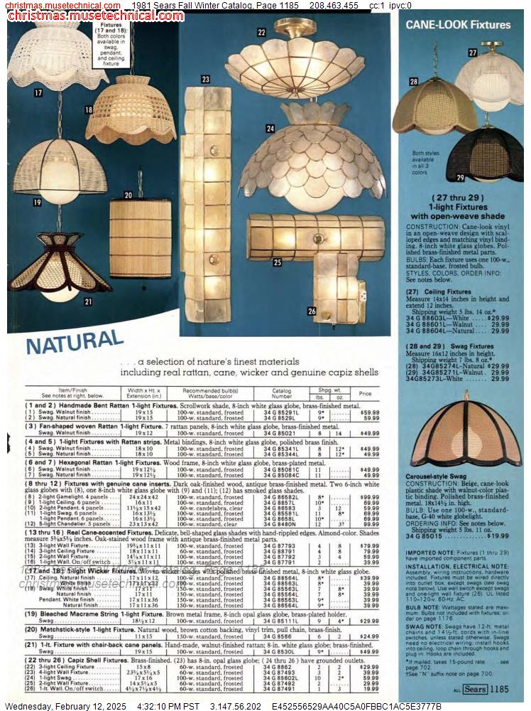 1981 Sears Fall Winter Catalog, Page 1185