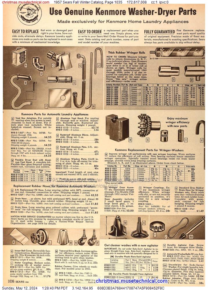 1957 Sears Fall Winter Catalog, Page 1035