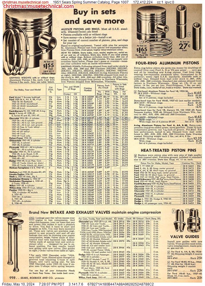 1951 Sears Spring Summer Catalog, Page 1007