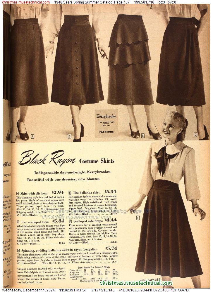 1948 Sears Spring Summer Catalog, Page 187