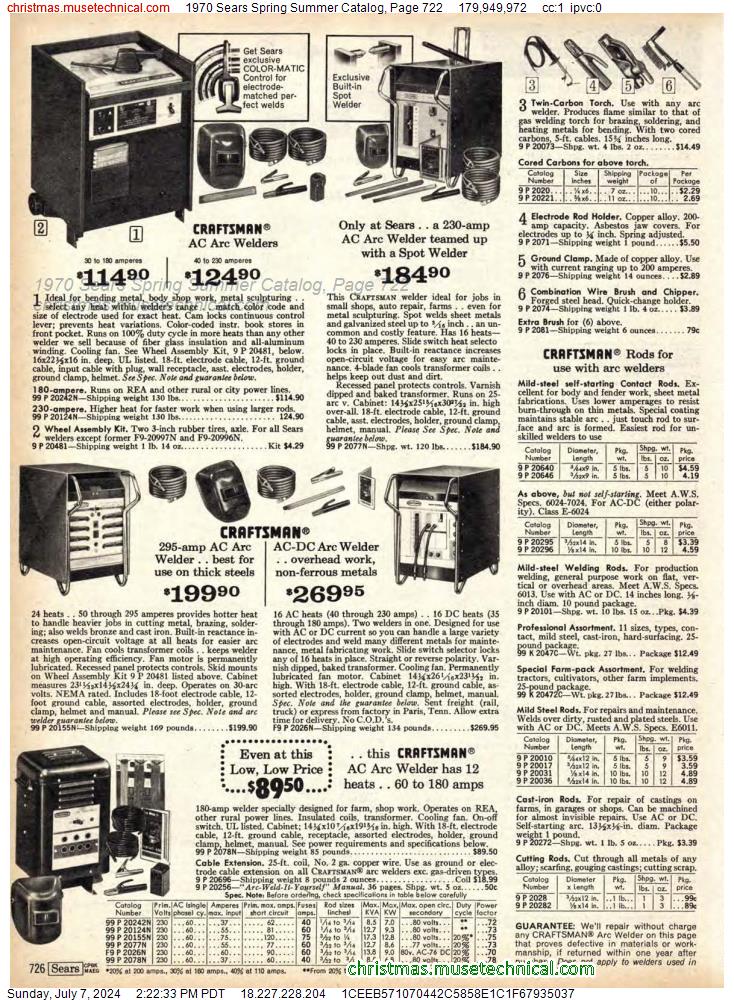 1970 Sears Spring Summer Catalog, Page 722
