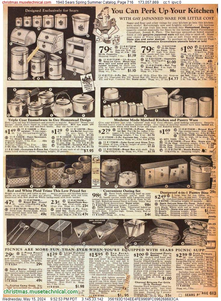 1940 Sears Spring Summer Catalog, Page 716