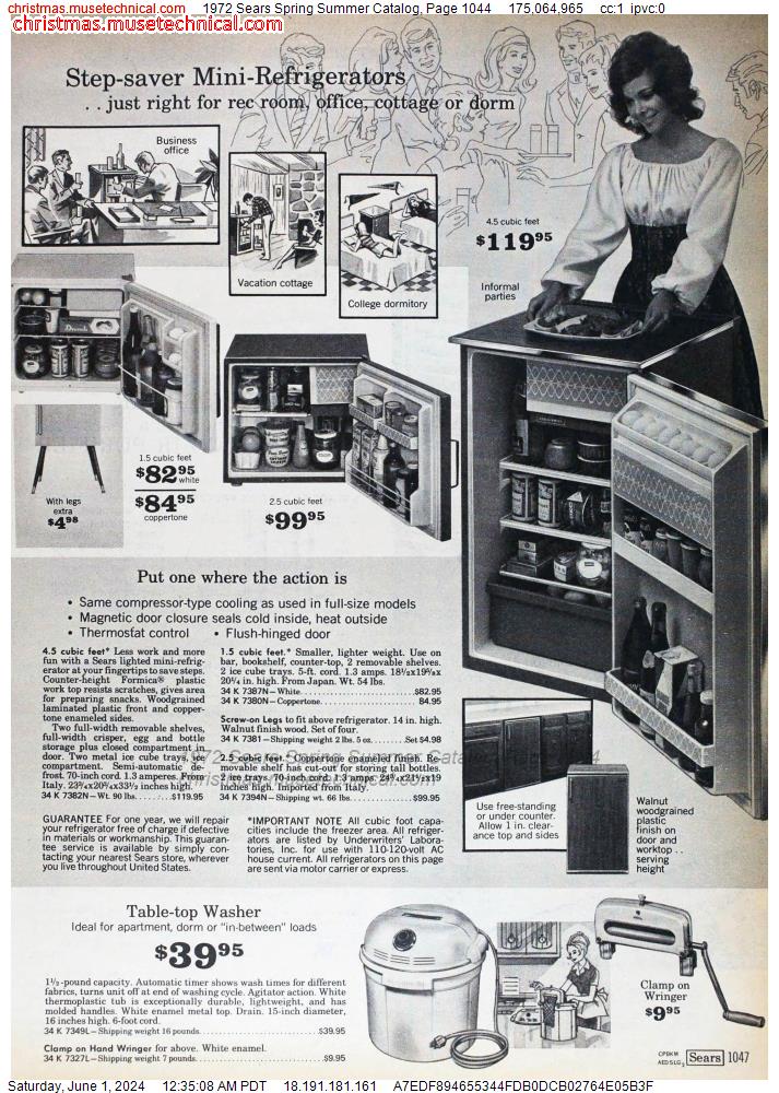 1972 Sears Spring Summer Catalog, Page 1044