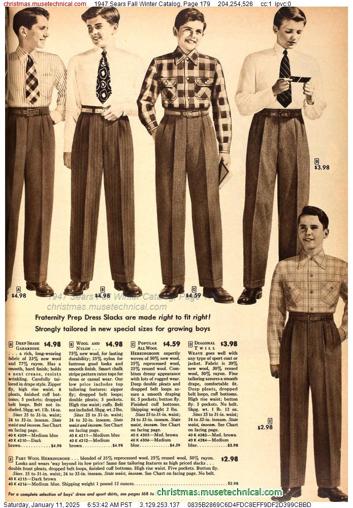 1947 Sears Fall Winter Catalog, Page 179