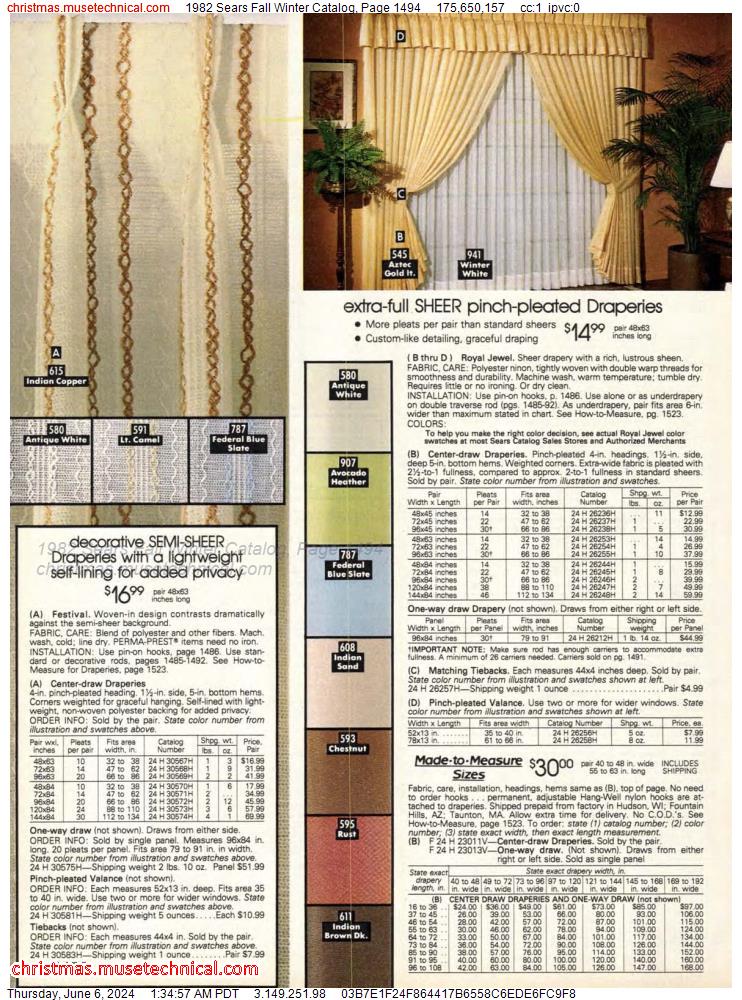 1982 Sears Fall Winter Catalog, Page 1494