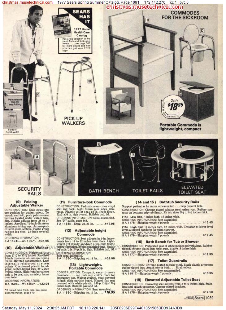 1977 Sears Spring Summer Catalog, Page 1091