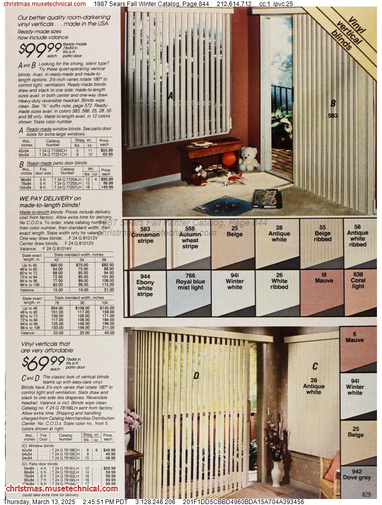 1987 Sears Fall Winter Catalog, Page 844