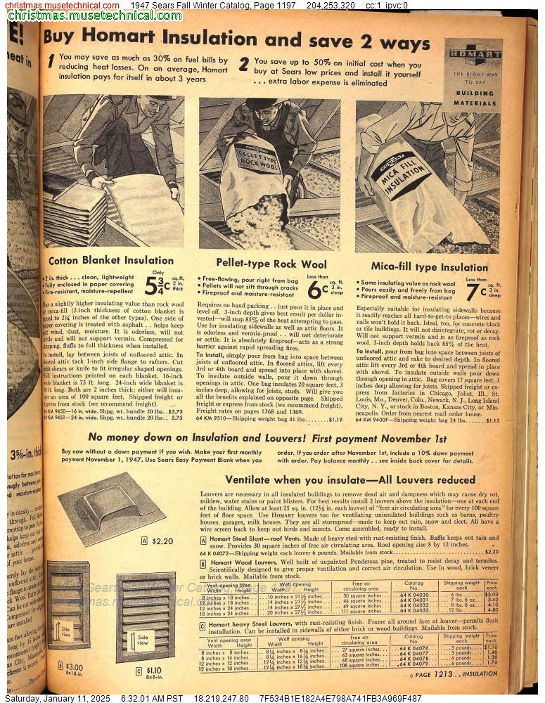 1947 Sears Fall Winter Catalog, Page 1197