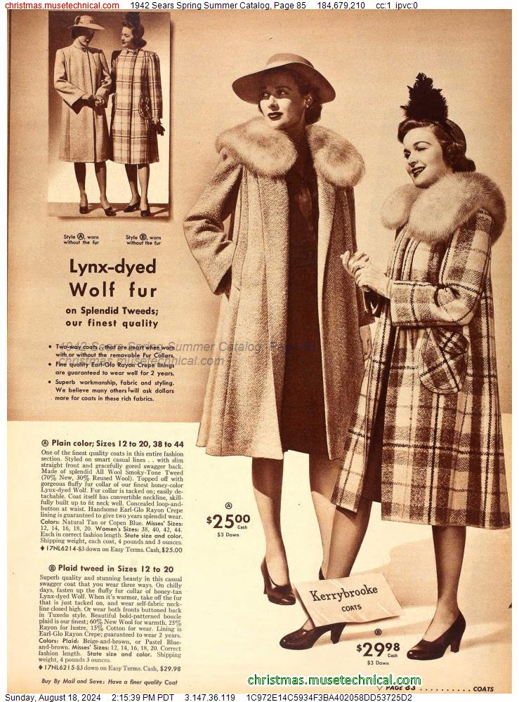 1942 Sears Spring Summer Catalog, Page 85