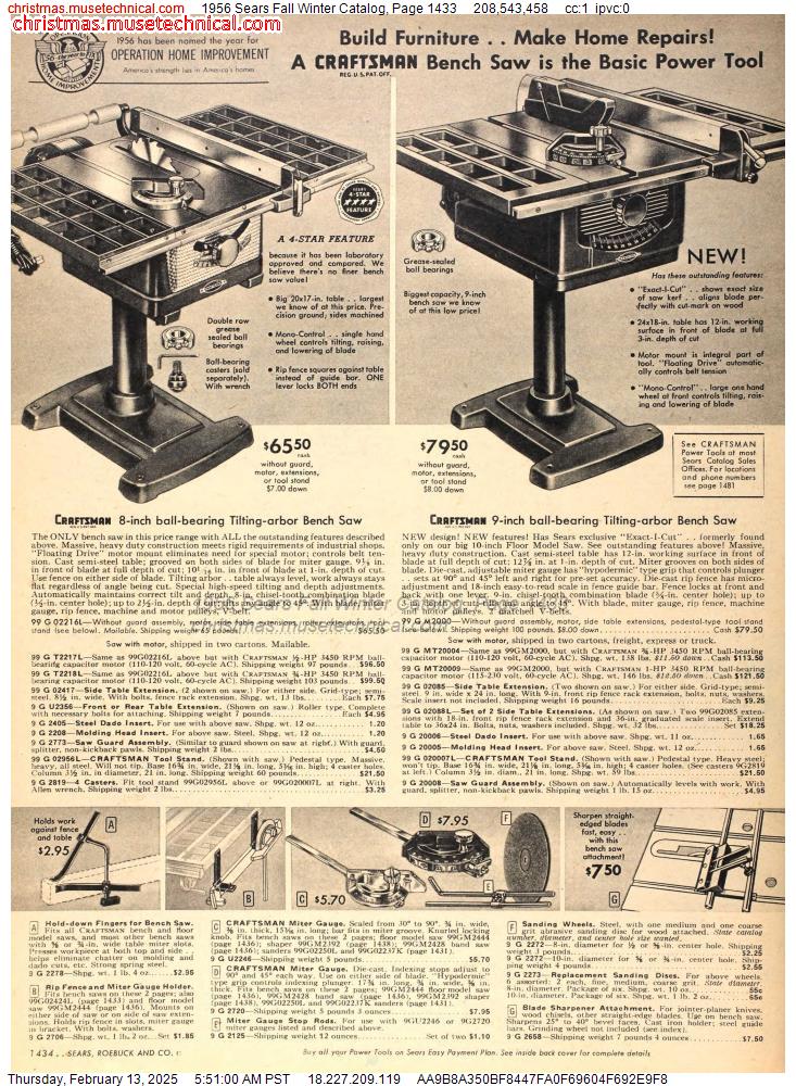 1956 Sears Fall Winter Catalog, Page 1433