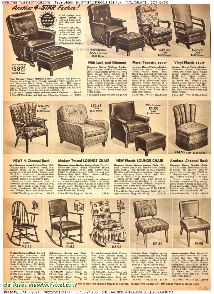 1952 Sears Fall Winter Catalog, Page 757
