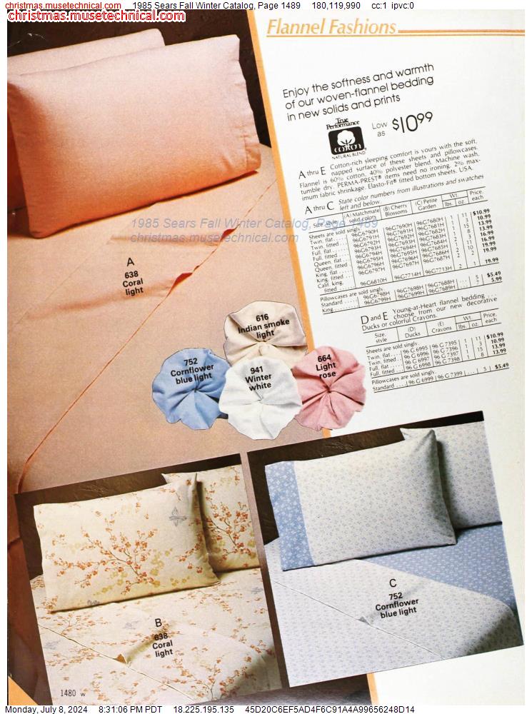 1985 Sears Fall Winter Catalog, Page 1489