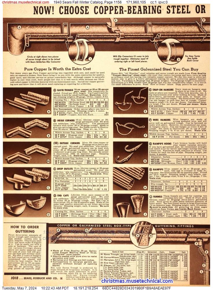 1940 Sears Fall Winter Catalog, Page 1156