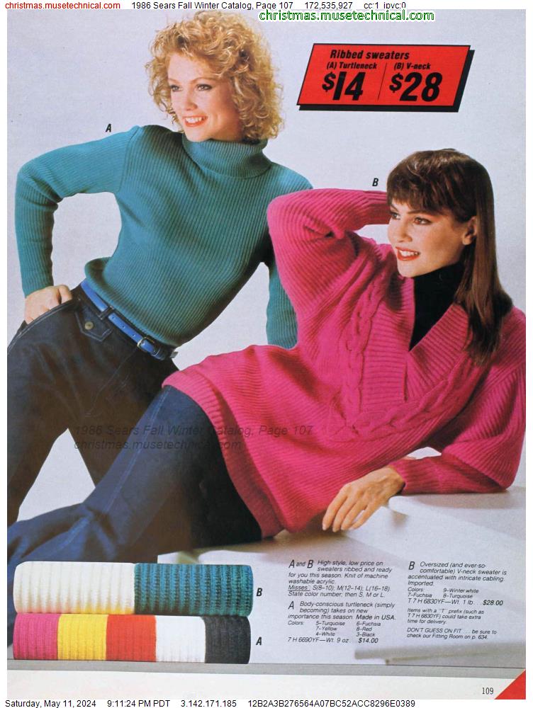 1986 Sears Fall Winter Catalog, Page 107