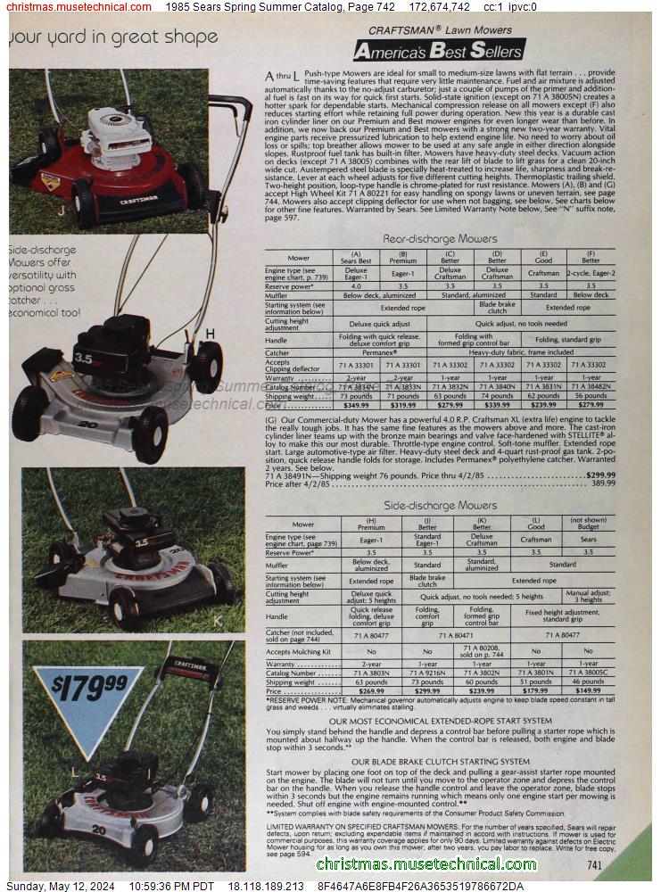1985 Sears Spring Summer Catalog, Page 742 - Catalogs & Wishbooks