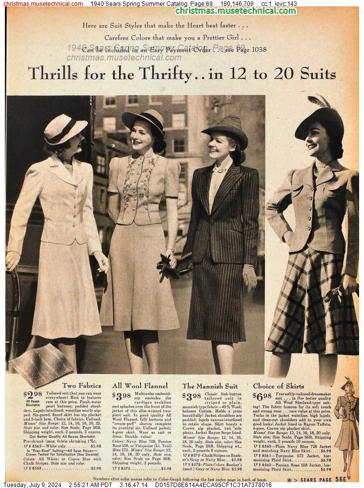 1940 Sears Spring Summer Catalog, Page 69