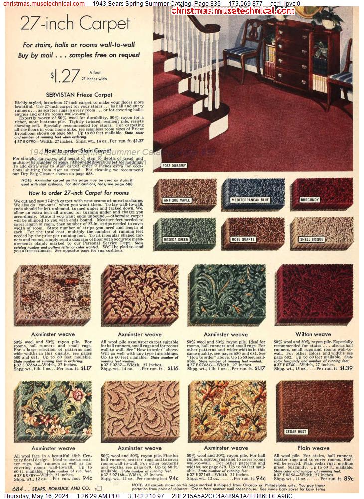 1943 Sears Spring Summer Catalog, Page 835