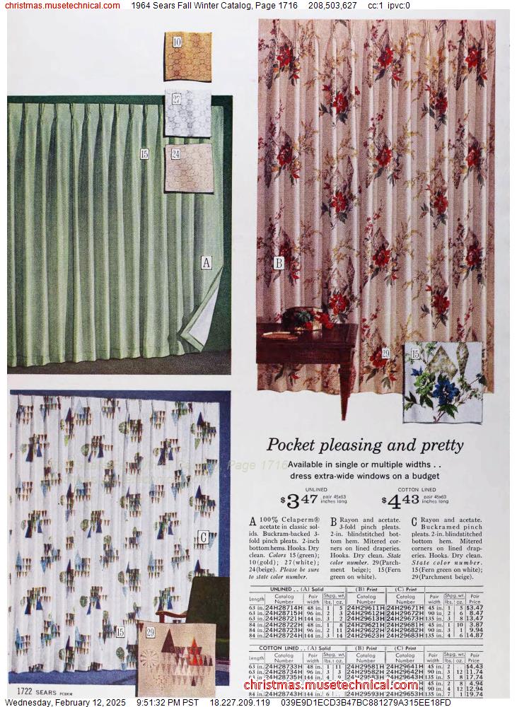 1964 Sears Fall Winter Catalog, Page 1716