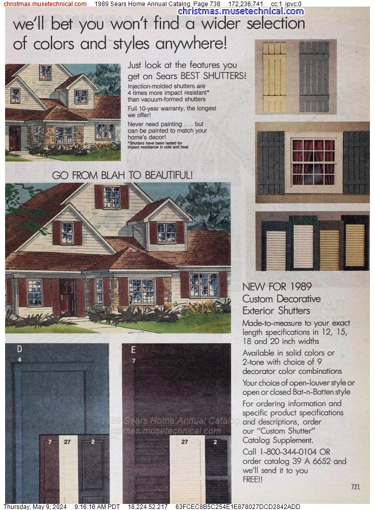 1989 Sears Home Annual Catalog, Page 738