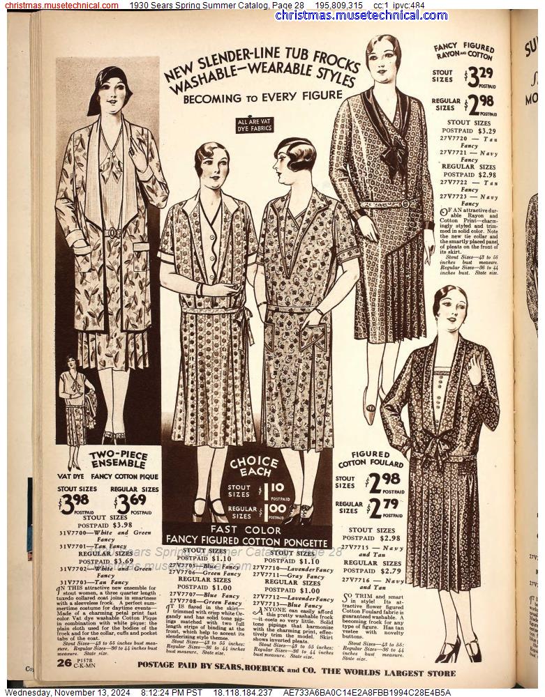 1930 Sears Spring Summer Catalog, Page 28